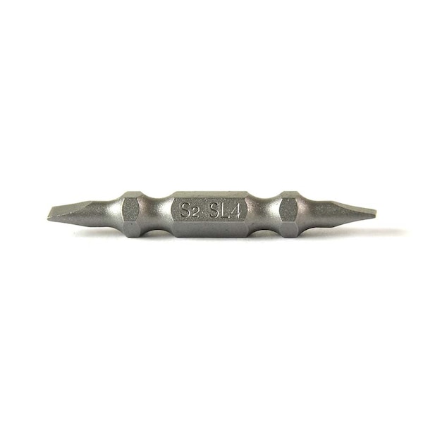 Superior Steel Slotted Double End Screwdriver Bits - 2 Inch Long - 4mm Wide Slot, PK 10 SL204D-10PK - main